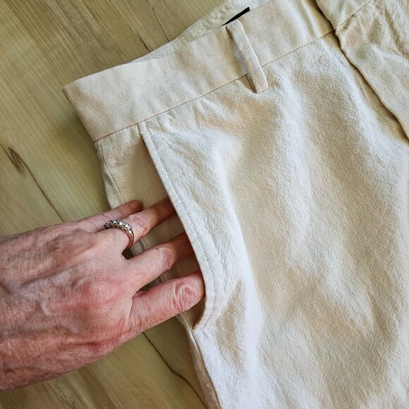 J. Crew factory Linen-Blend Slim Bedford Wide-Leg Pant Off-White Size 32 - Picture 11 of 14